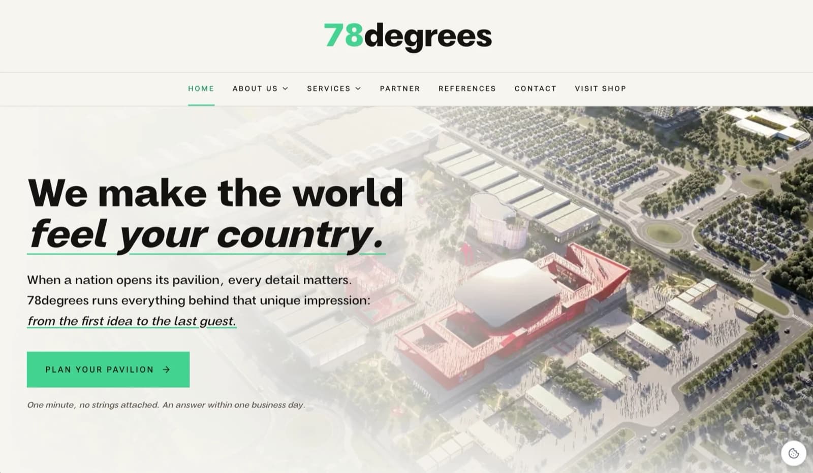 Screenshot der neuen Website von 78degrees GmbH