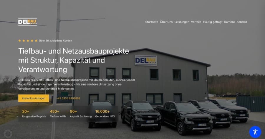 Website von DEL-Bau