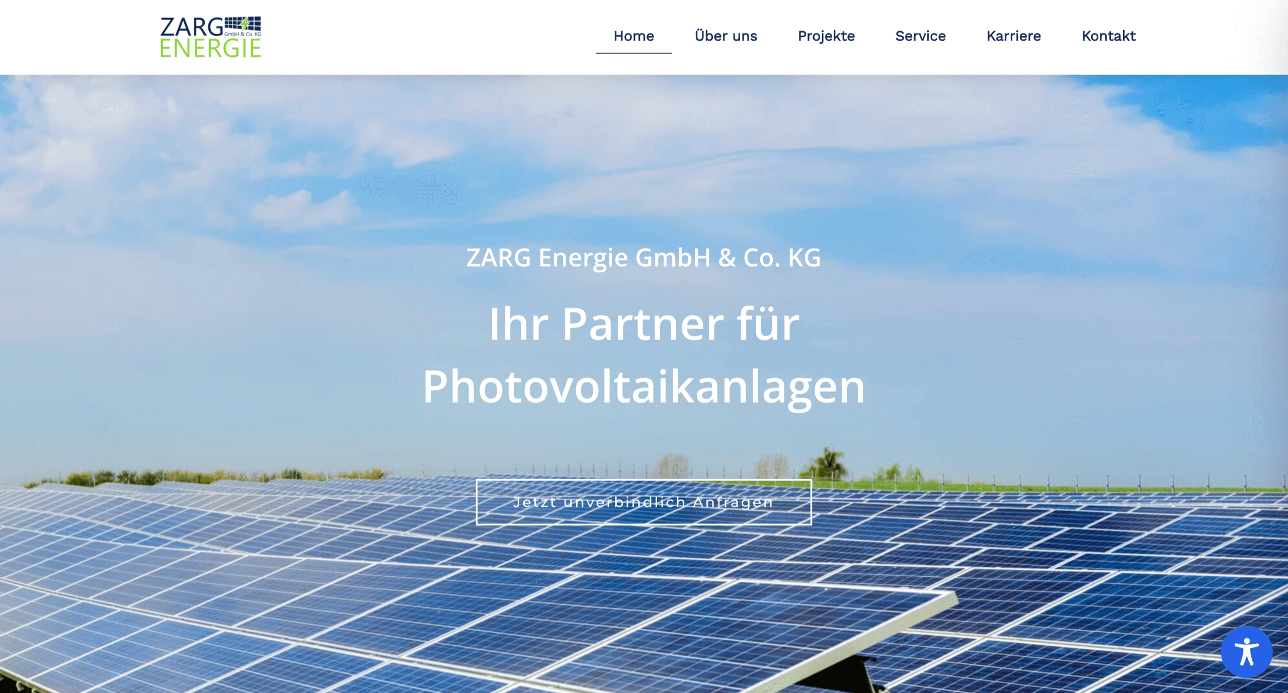 Website von ZARG Energie GmbH & Co. KG