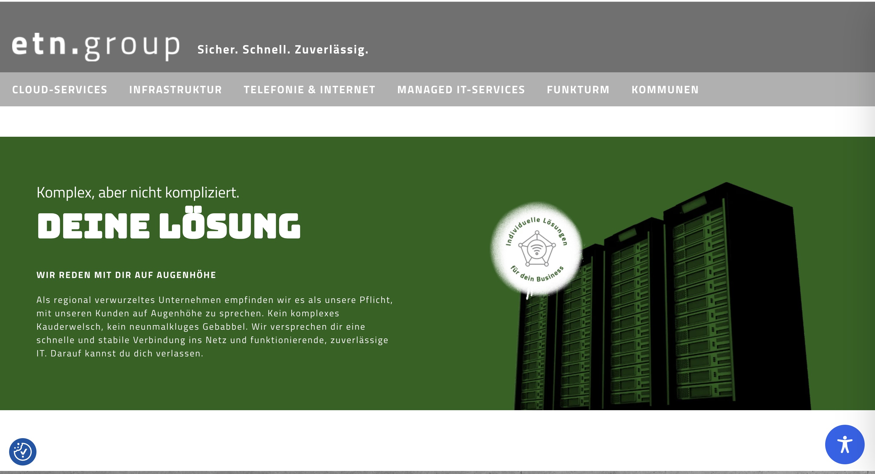Screenshot der neuen Website von etn.group